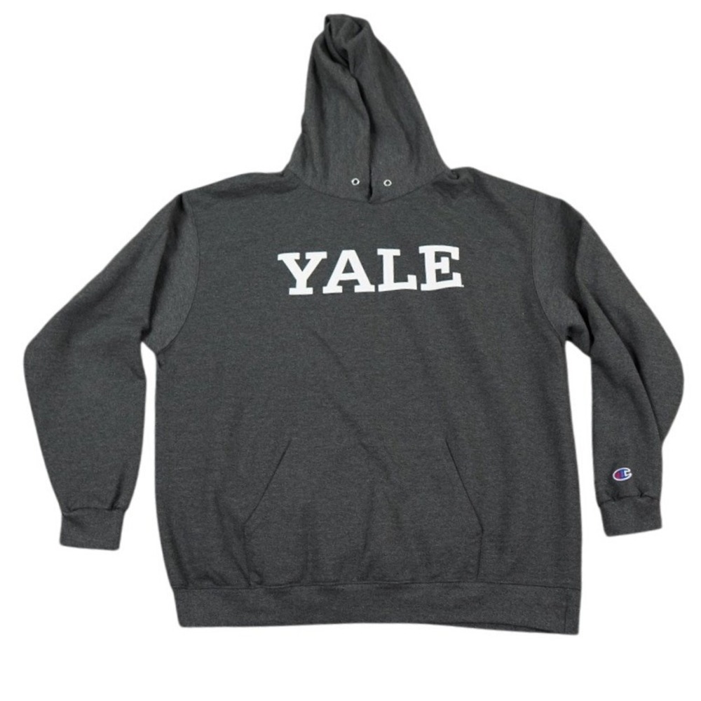 Champion Yale Hoodie Mens XL Gray Heathered Collegiate Pullover Sweatshirt 50/50